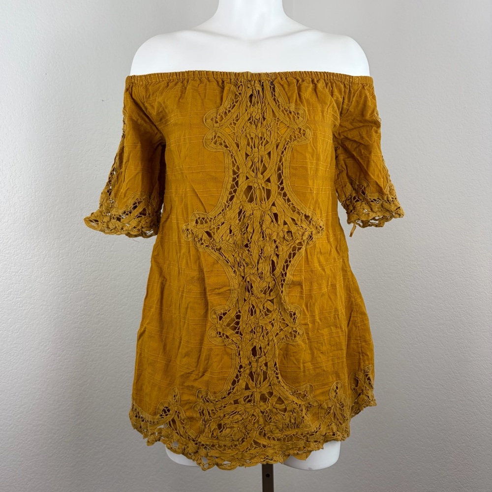 Free People Battenberg Lace Off-the-Shoulder Tunic (Dress)